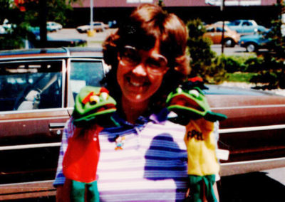 Penny Brown with puppets 1982