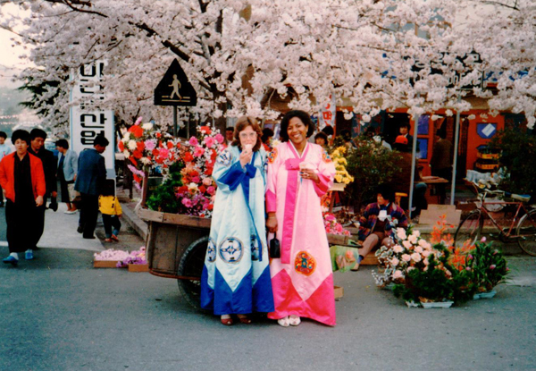 Penny with sister Korea 1984